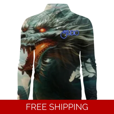 Le Studio Dragon Custom 3D Long-Sleeved Polo Shirt